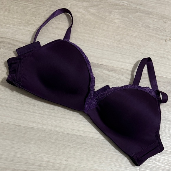 Angelina Women's Lace Trim Bras - Blue, Purple, and Tan - Picture 2 of 7